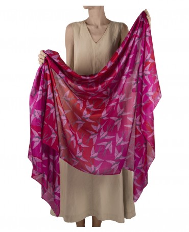 Палантин Женский SN40-OISEAUX/FUCHSIA